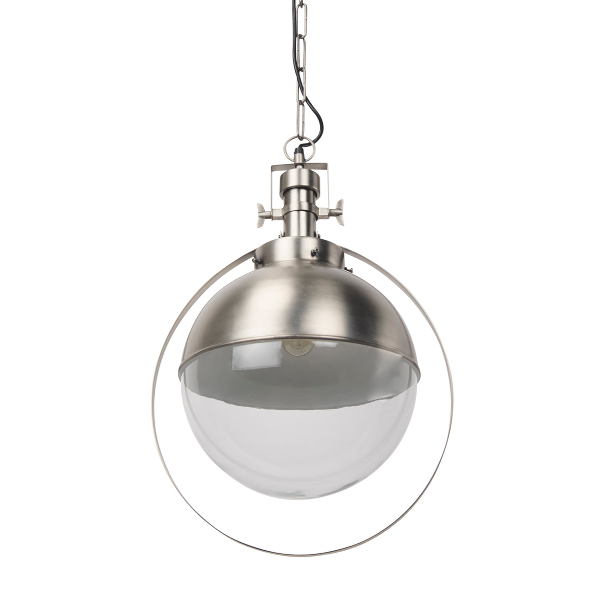 Leighton 15.0L x 15.0W x 20.0H Antique Nickel Pendant Light from Mercana - Luna Furniture