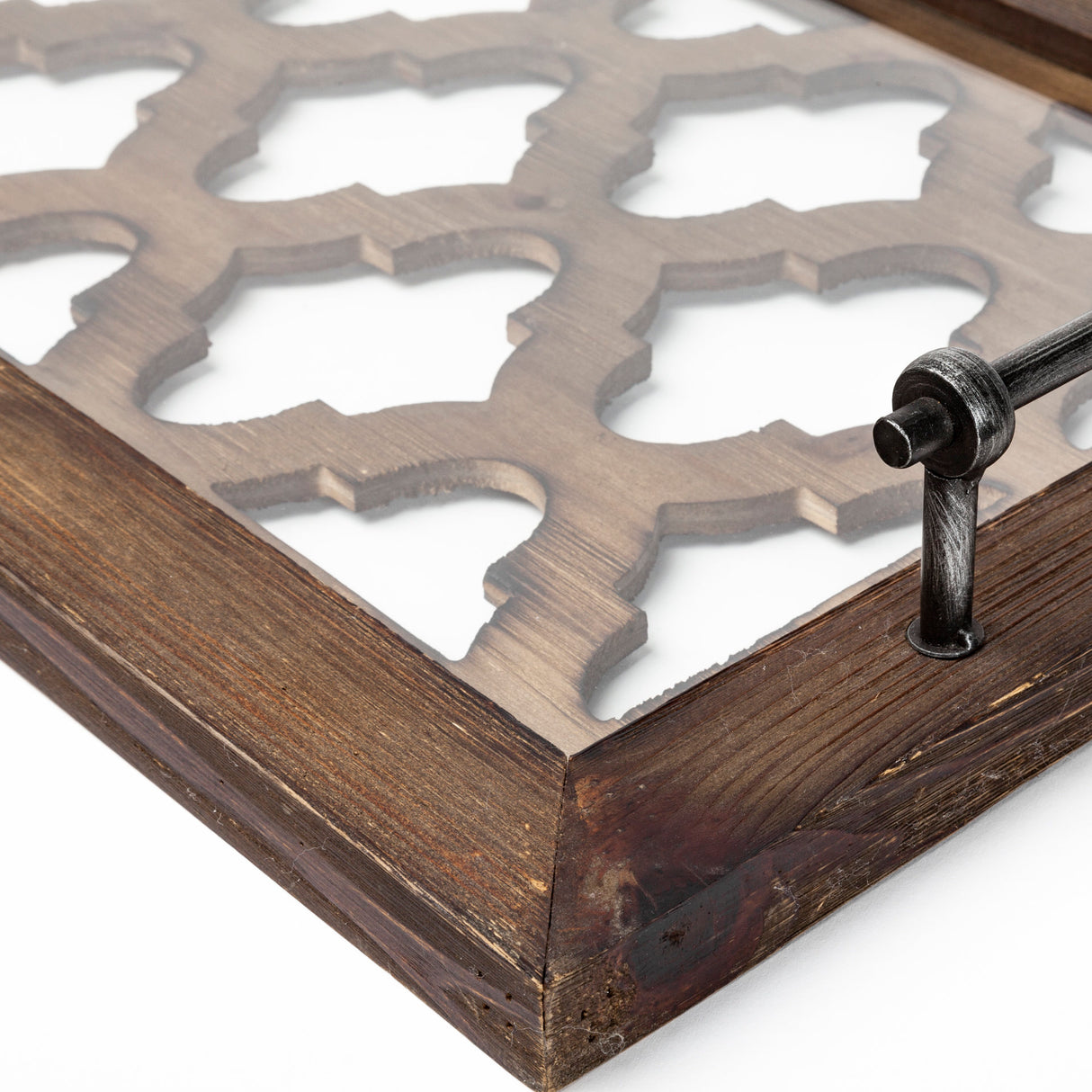 Stotonic 35L x 16W Brown Wood W Glass Top Rectangular Serving Tray from Mercana - Luna Furniture