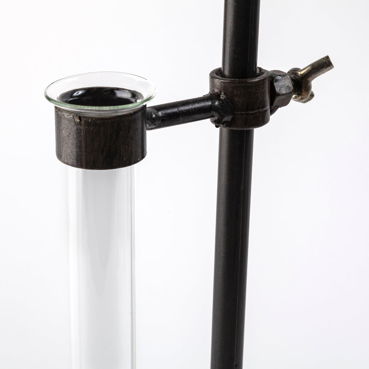 Jarvis Set of Five Dark Brown Metal and Glass Chemistry Inspired Bottles from Mercana - Luna Furniture
