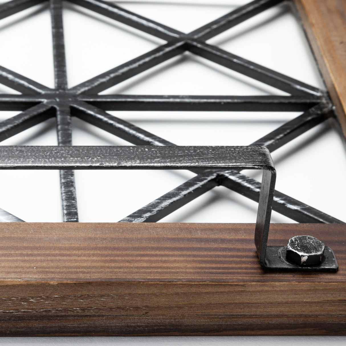 Ellingson 28L x 13W Black Rectangular Metal Glass Wood Bottom Tray from Mercana - Luna Furniture
