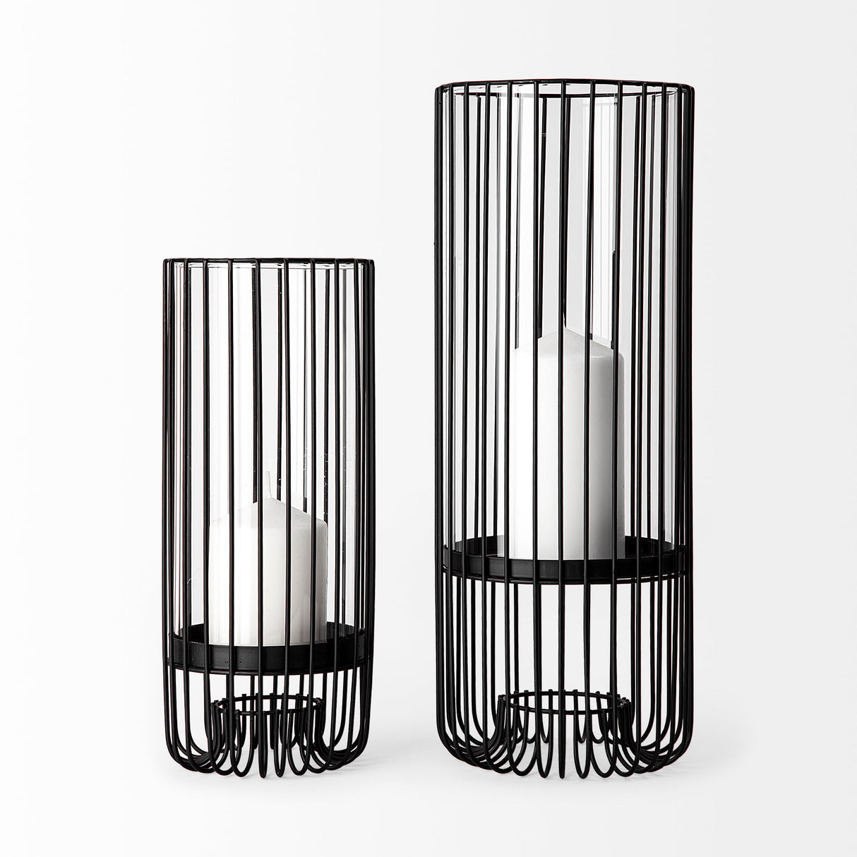 Velo II Large Black Metal Cylindrical Table Candle Holder from Mercana - Luna Furniture