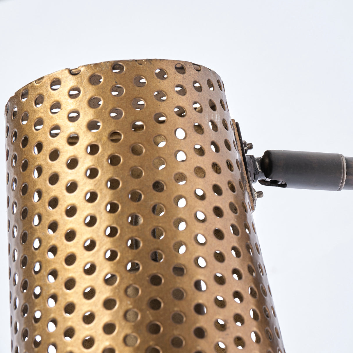 Wesley I 11x10.2 Gold Toned Perforated Metal Cone Wall Sconce from Mercana - Luna Furniture