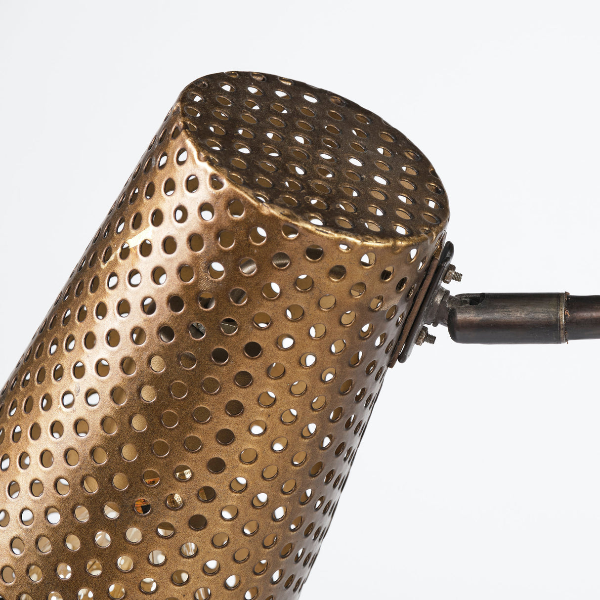 Wesley I 11x10.2 Gold Toned Perforated Metal Cone Wall Sconce from Mercana - Luna Furniture