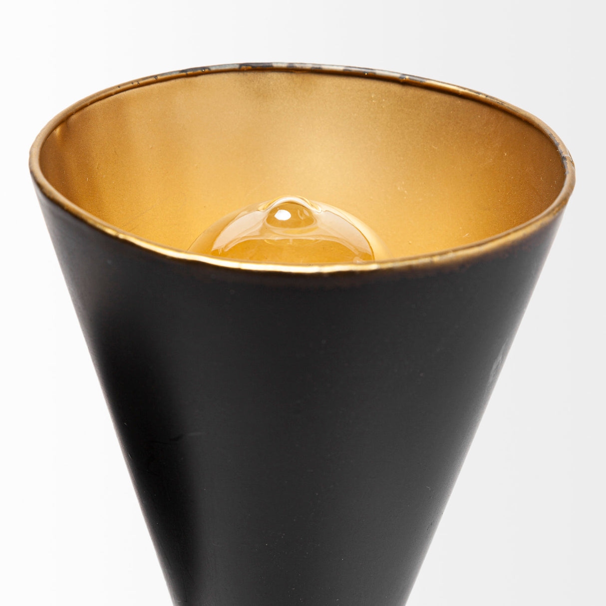 Eris II 7.3x12.6 Black Metal w/Gold Accent Double-Cone Wall Sconce from Mercana - Luna Furniture