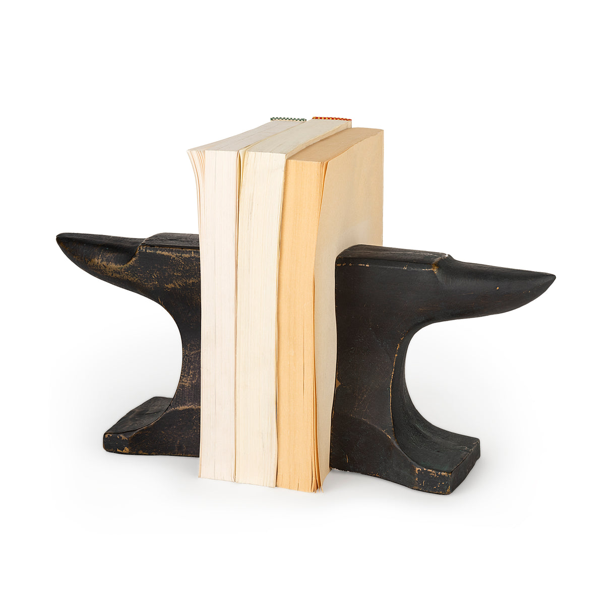 Anvilia (Set of 2) 12L x 4W Black With Gold Accents Anvil Shaped Bookends from Mercana - Luna Furniture