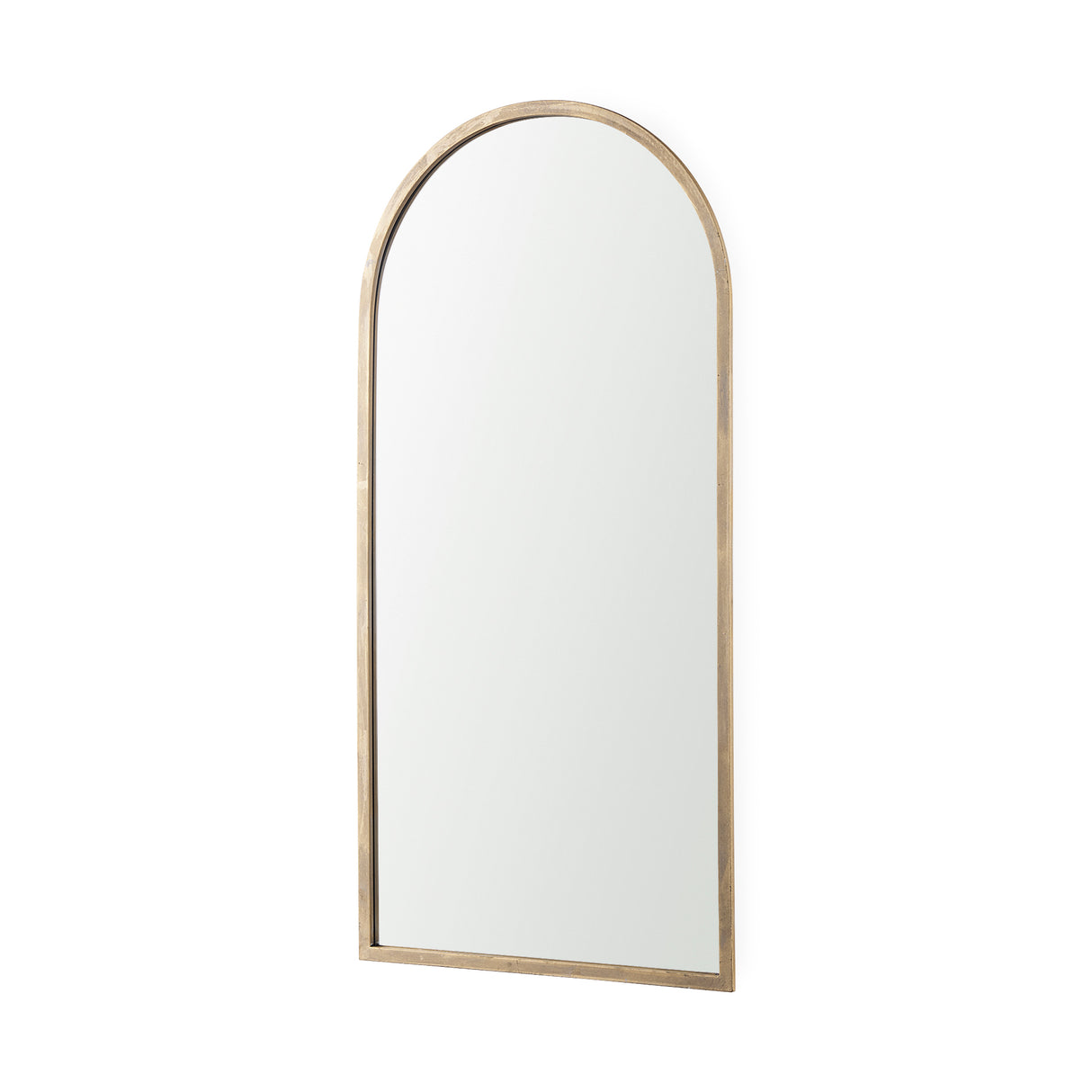 Giovanna 23.6L x 1.2W x 48.8H Gold Metal Frame Rounded Arch Vanity Mirror from Mercana - Luna Furniture