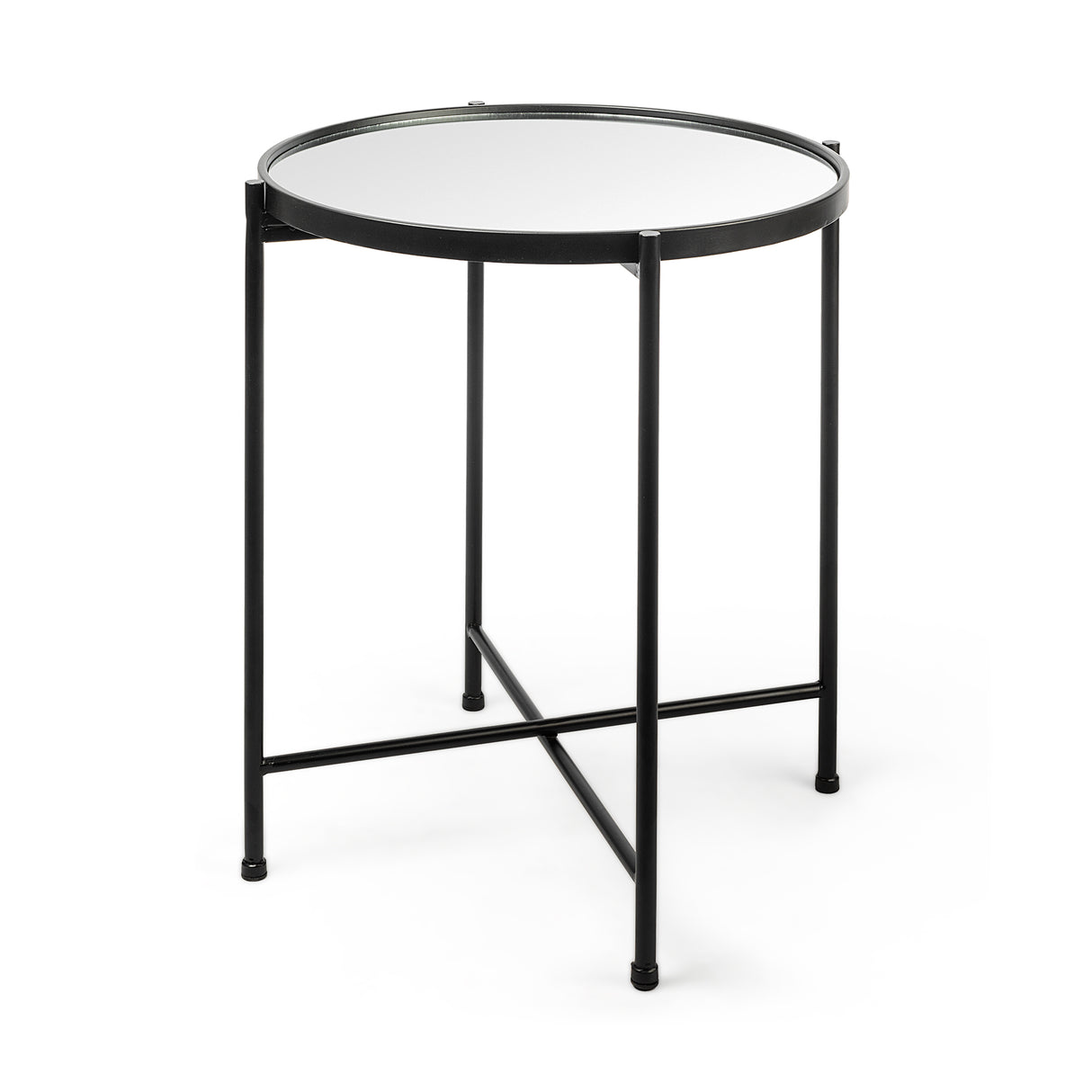 Samantha (Small) Black Mirror Top Accent Table from Mercana - Luna Furniture