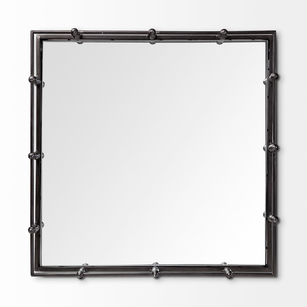 Christa 22L x 22W Black Metal Mirrored Base Square Tray from Mercana - Luna Furniture