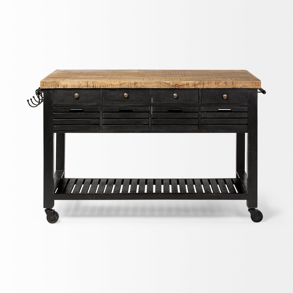Columbia 62L x 28W x 36H Black Wooden Kitchen Island from Mercana - Luna Furniture