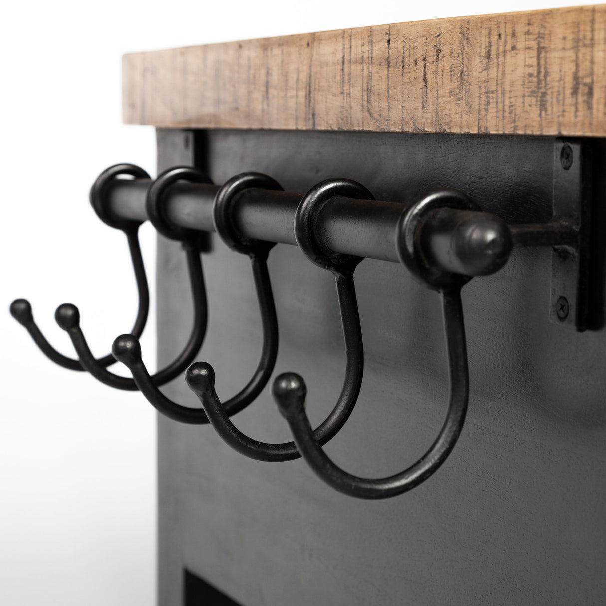 Columbia 62L x 28W x 36H Black Wooden Kitchen Island from Mercana - Luna Furniture
