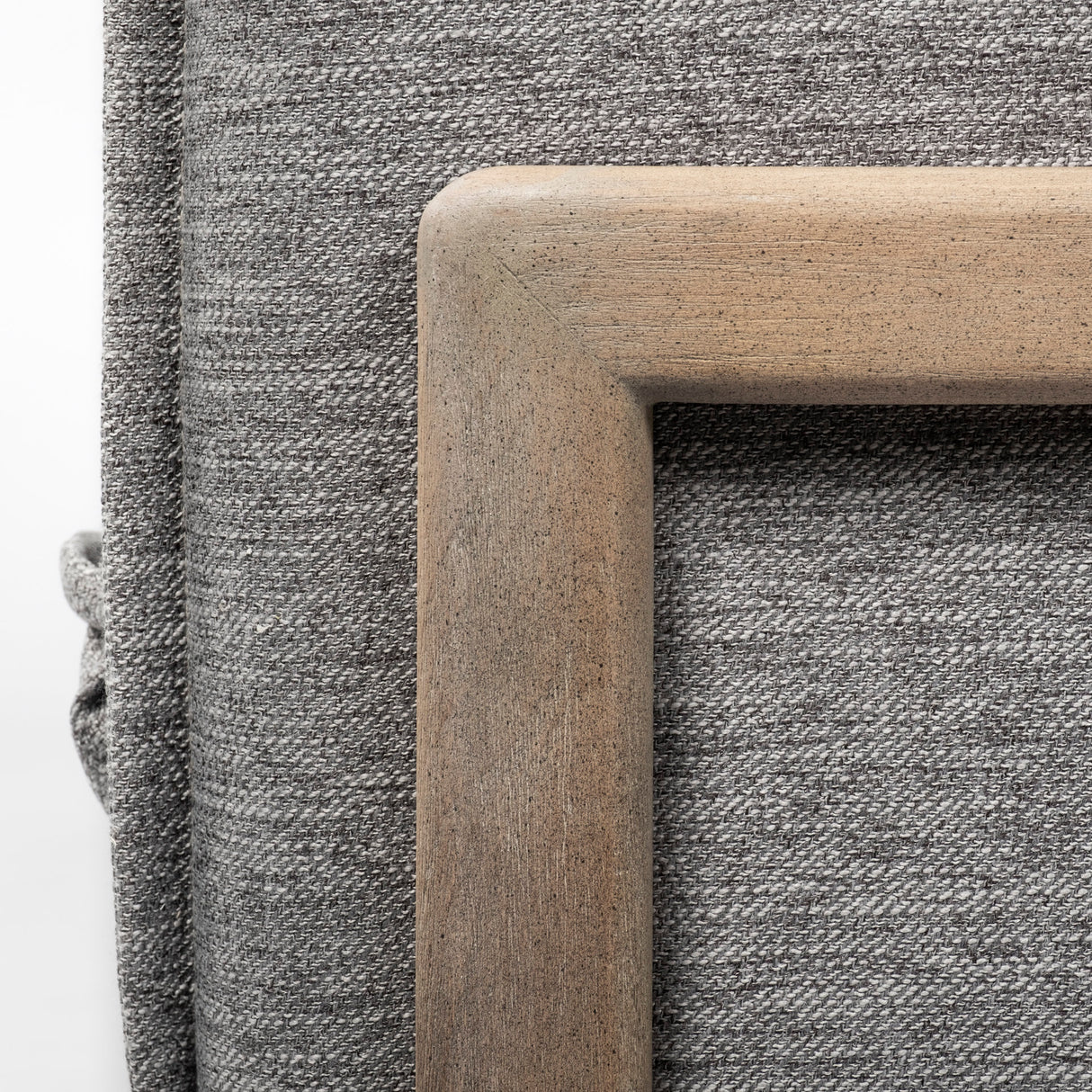 Roy II Castlerock Gray Upholstered and Brown Wood Frame Arm Chair from Mercana - Luna Furniture