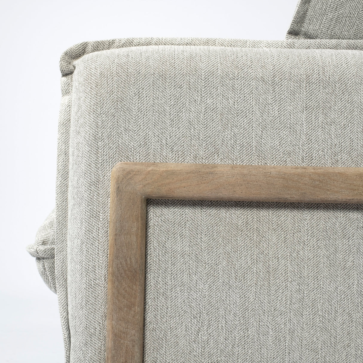 Roy II Frost Gray Upholstered and Brown Wood Frame Arm Chair from Mercana - Luna Furniture