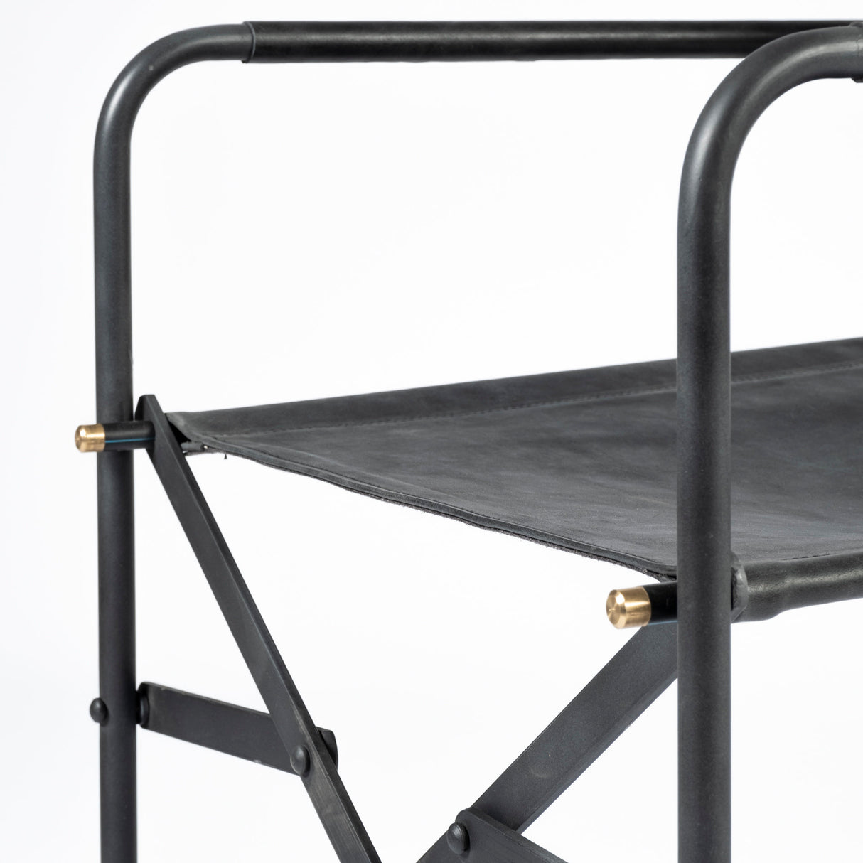 Direttore Black Iron Frame Black Leather Dining Chair from Mercana - Luna Furniture