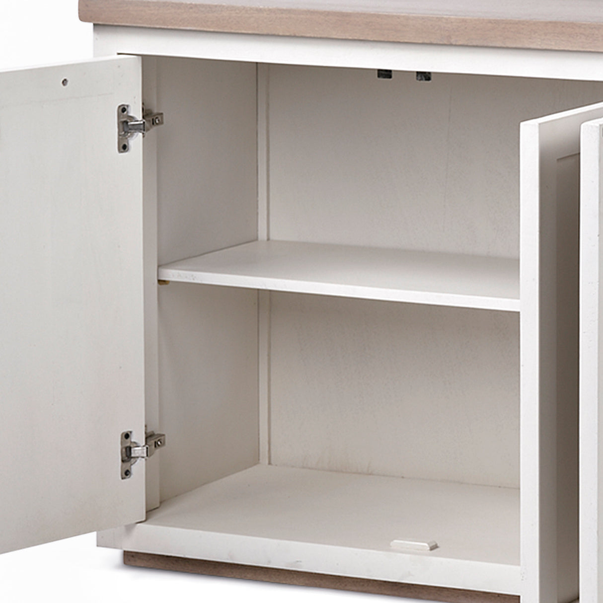 Fairview III Solid Wood Brown Top & White Frame 4 Cabinet Door Sideboard from Mercana - Luna Furniture
