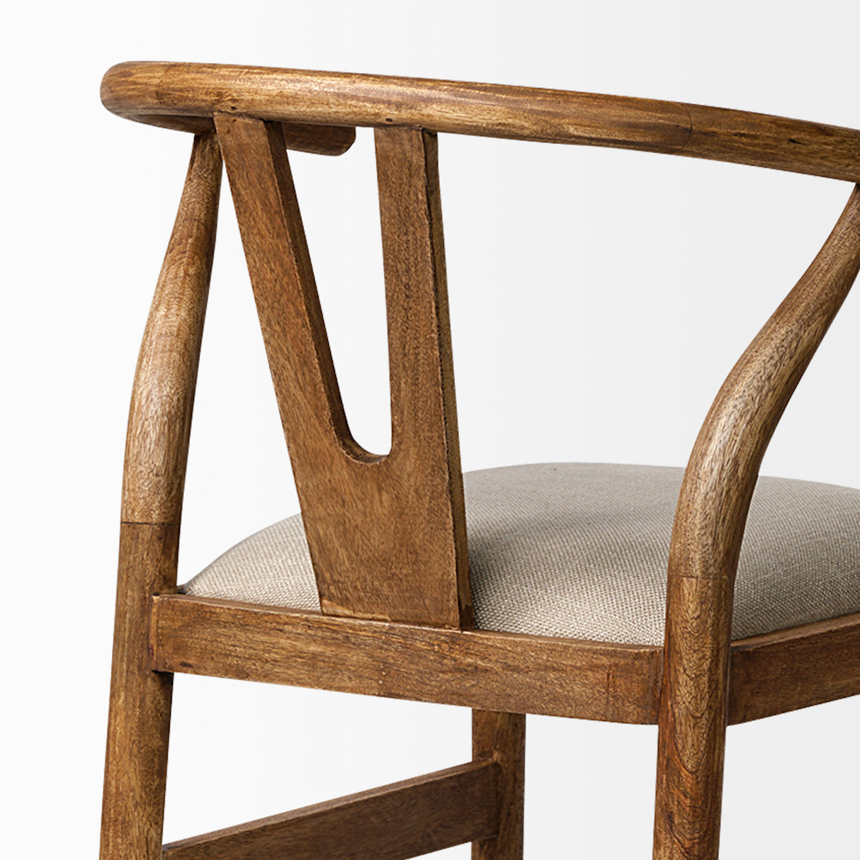 Trixie Cream Upholstered Seat Brown Wood Frame Counter Stool from Mercana - Luna Furniture