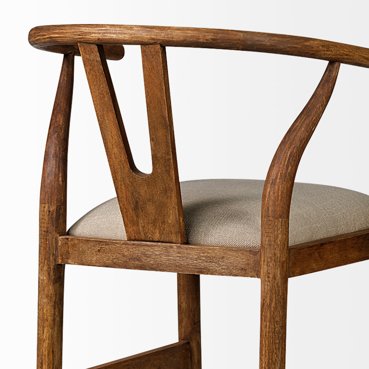 Trixie Cream Upholstered Seat Brown Wood Frame Bar Stool from Mercana - Luna Furniture