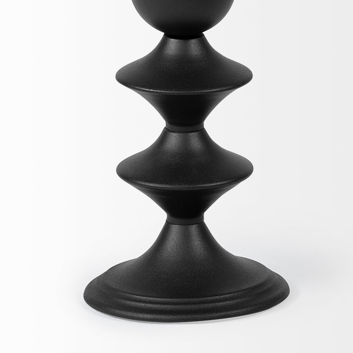 Candelero I Small Black Metal Grooved Table Candle Holder from Mercana - Luna Furniture