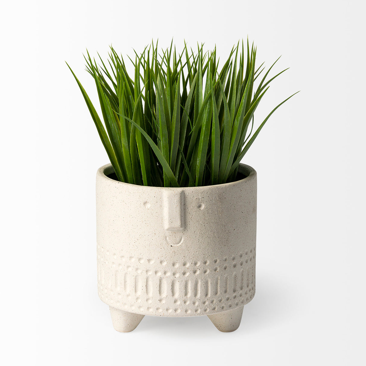 Jacob I Short White Ceramic Smiling Face Vase from Mercana - Luna Furniture