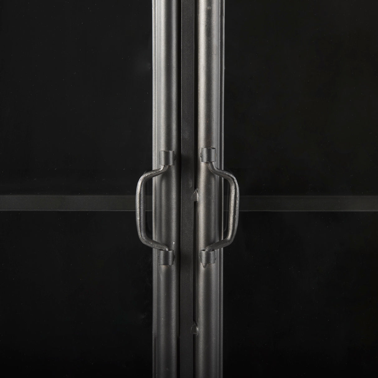 Poppy II 73.8" H Black Metal With Glass Door Display Cabinet from Mercana - Luna Furniture