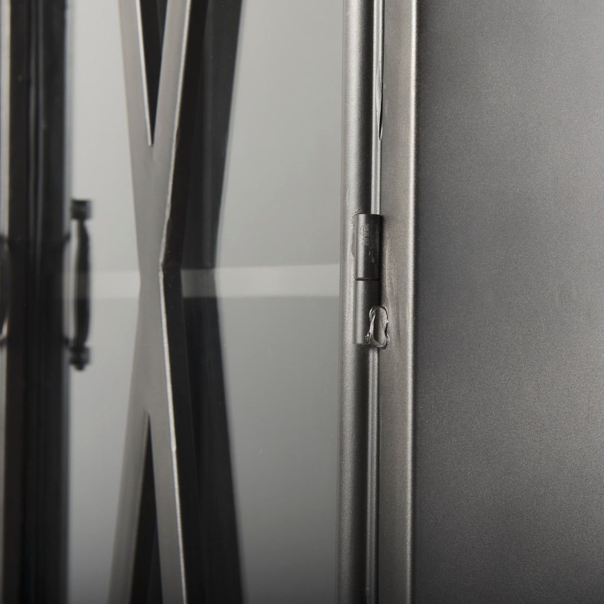 Poppy II 73.8" H Black Metal With Glass Door Display Cabinet from Mercana - Luna Furniture