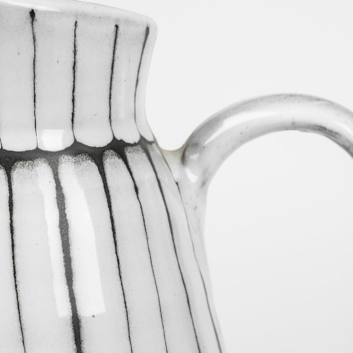 Lome Large White/Black Patterned Ceramic Water Pitcher from Mercana - Luna Furniture