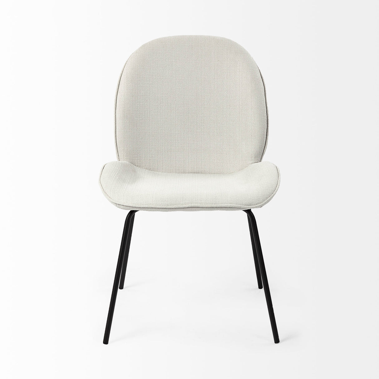 Inala White Fabric Seat Black Metal Frame Dining Chair, Set of 2 from Mercana - Luna Furniture