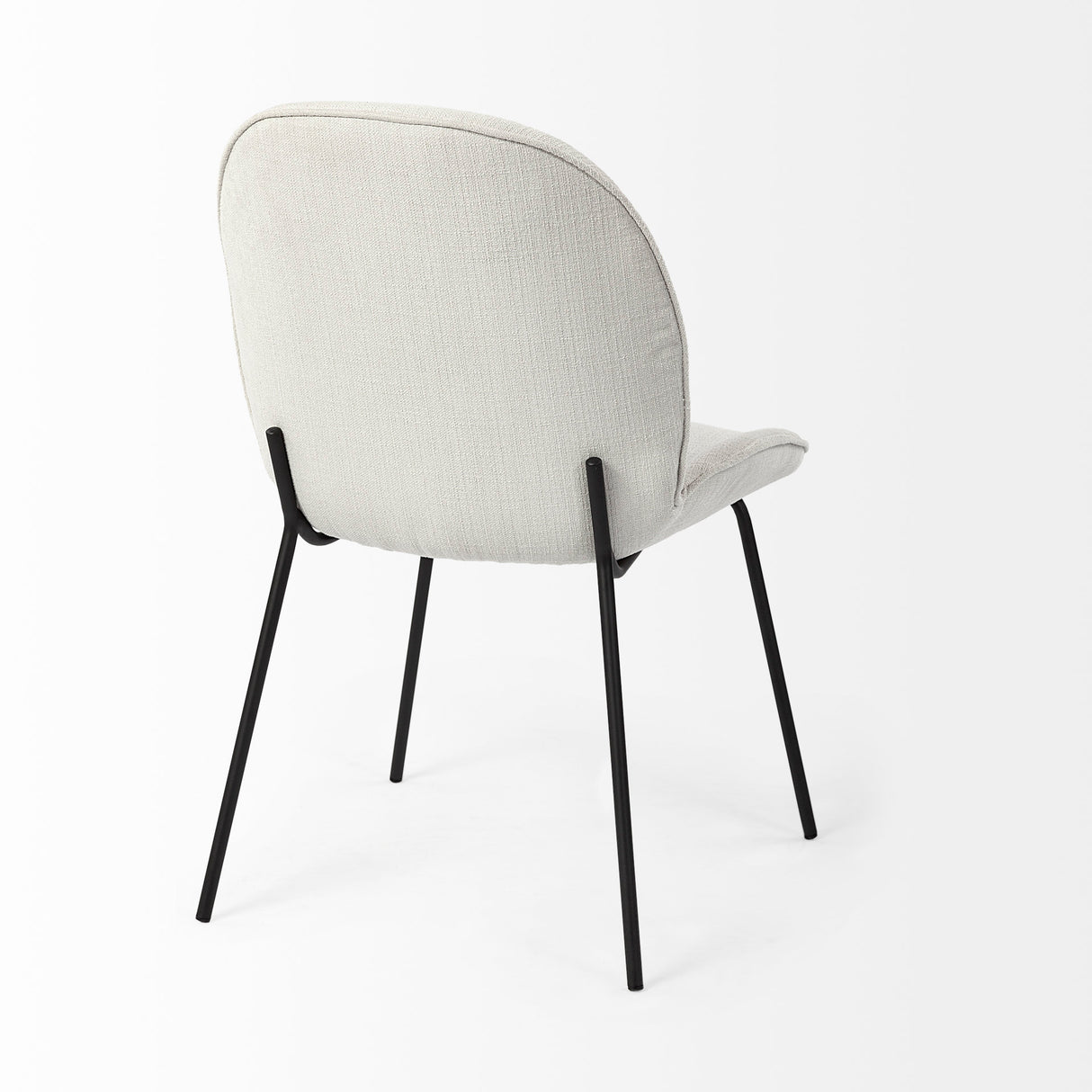 Inala White Fabric Seat Black Metal Frame Dining Chair, Set of 2 from Mercana - Luna Furniture