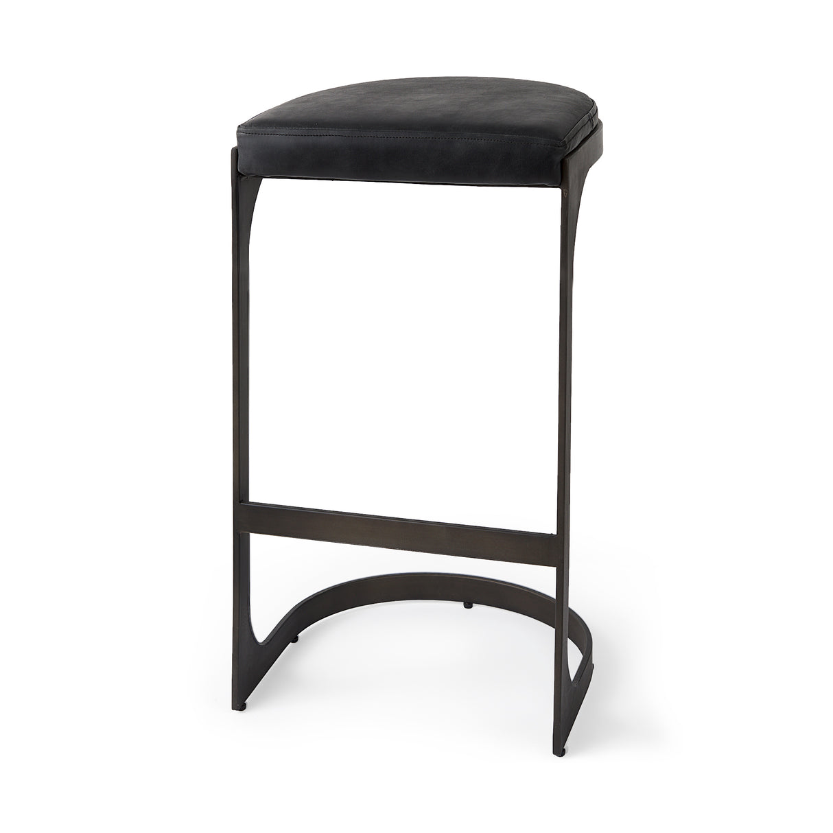Tyson 17L x 18W x 31H Black Leather W/ Metal Frame Bar Stool from Mercana - Luna Furniture