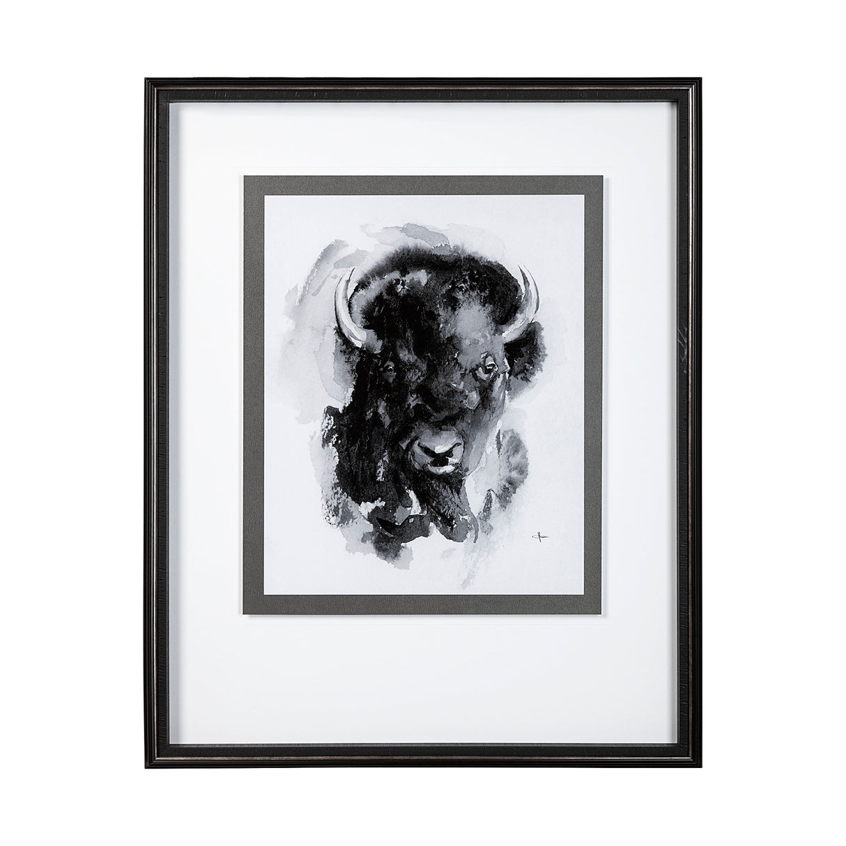Bison I by Mercana Studio a Hand Embellished Textured Framed Art Print Matted under Glass from Mercana - Luna Furniture
