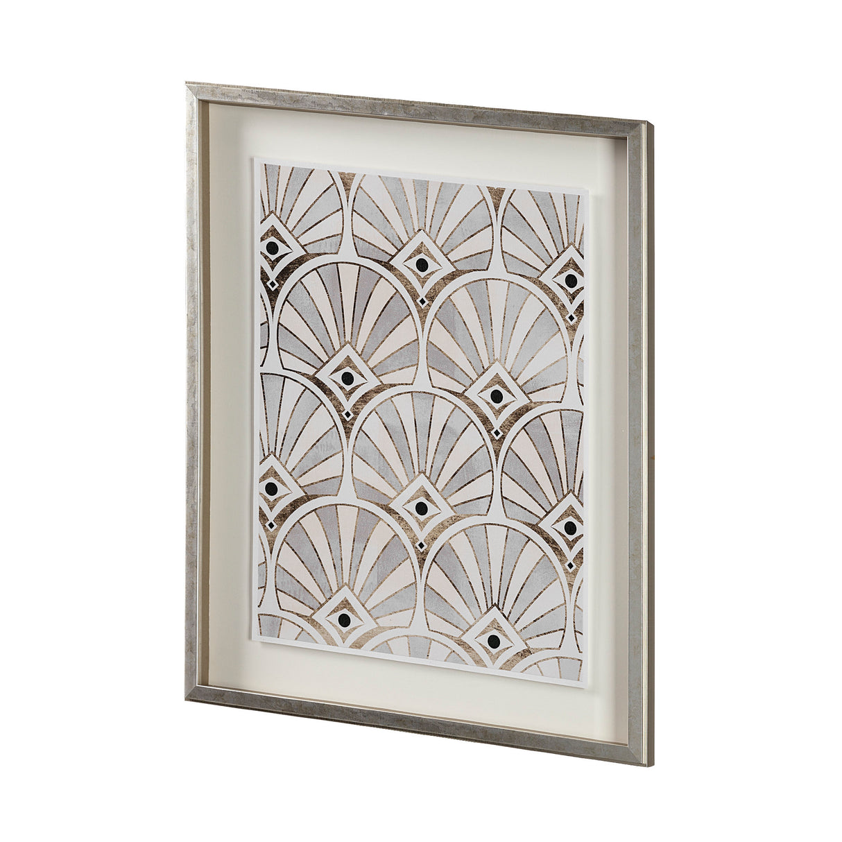 Deco Patterning I by Victoria Barnes a Hand Embellished Textured Framed Art Print Matted under Glass from Mercana - Luna Furniture