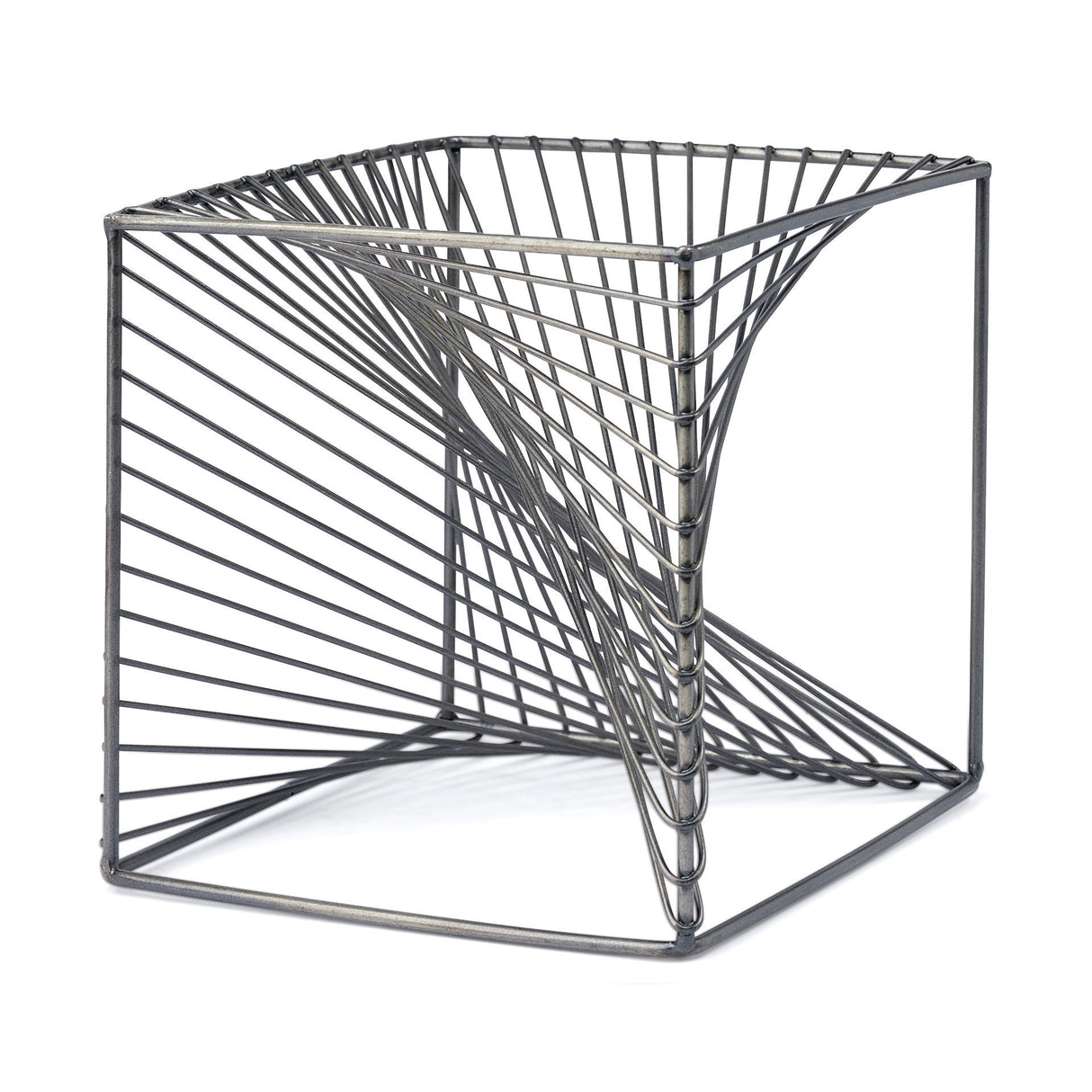 Rochon 8L x 8W Gray Metal Decorative Cube from Mercana - Luna Furniture