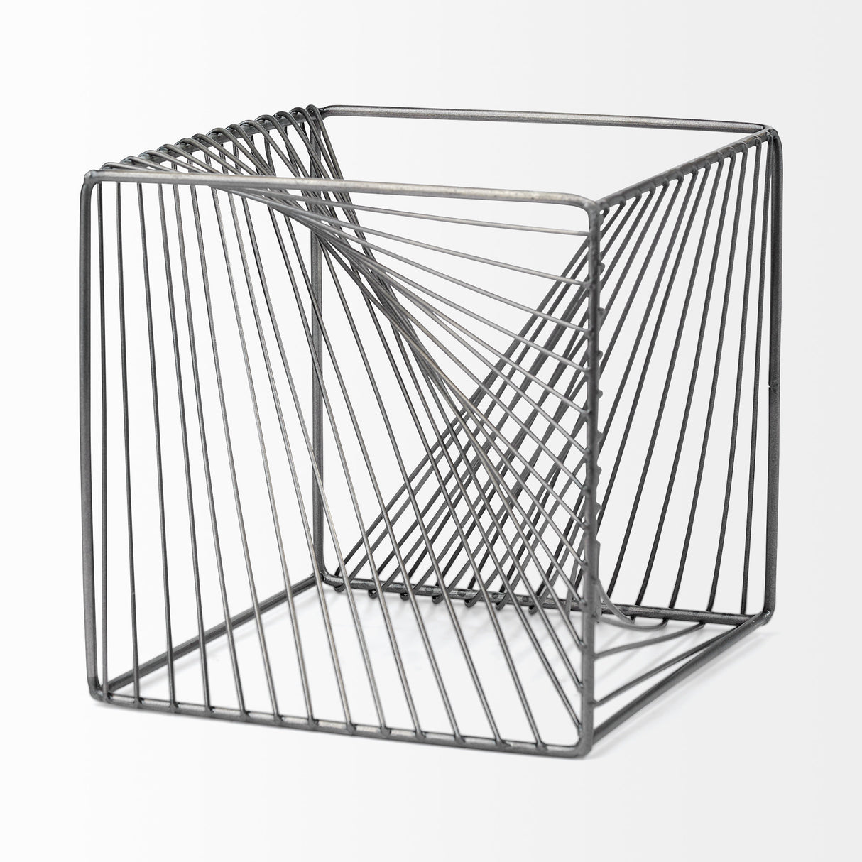 Rochon 8L x 8W Gray Metal Decorative Cube from Mercana - Luna Furniture