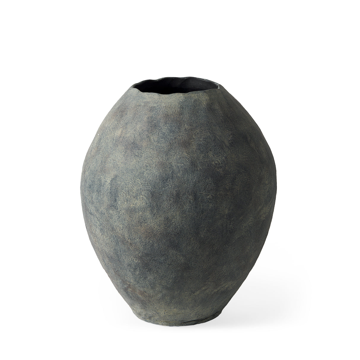 Gobi 16L x 20H Small Gray Ceramic Oval Vase from Mercana - Luna Furniture