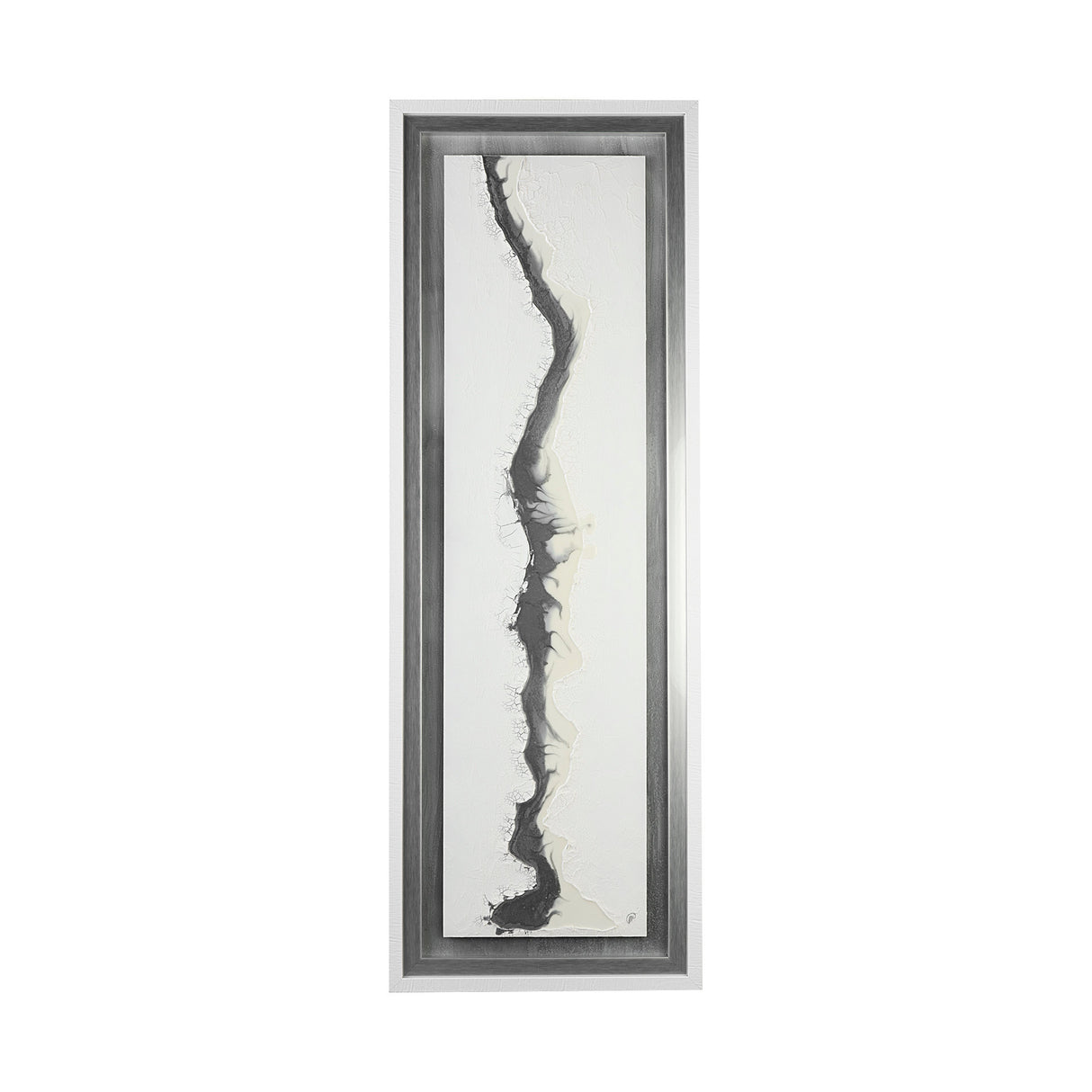 White and Silver River by Studio M a Framed Art Print Matted under Glass from Mercana - Luna Furniture
