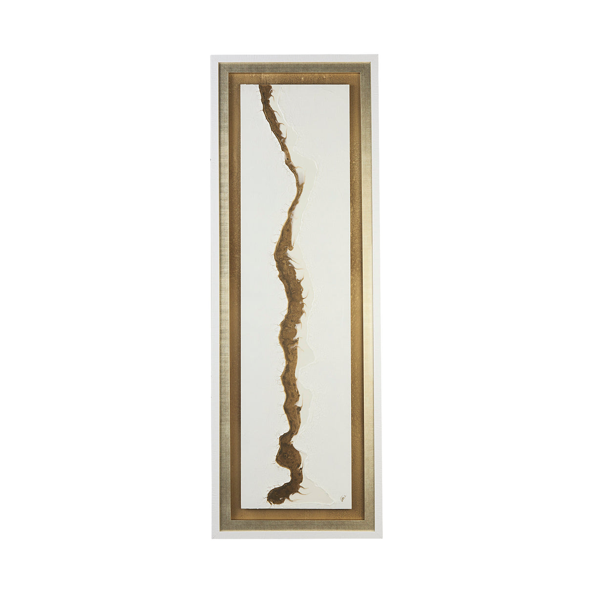 White and Gold river by Studio M a Framed Art Print Matted under Glass from Mercana - Luna Furniture