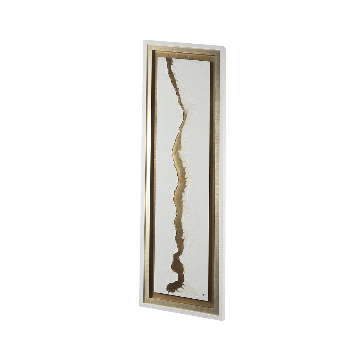 White and Gold river by Studio M a Framed Art Print Matted under Glass from Mercana - Luna Furniture