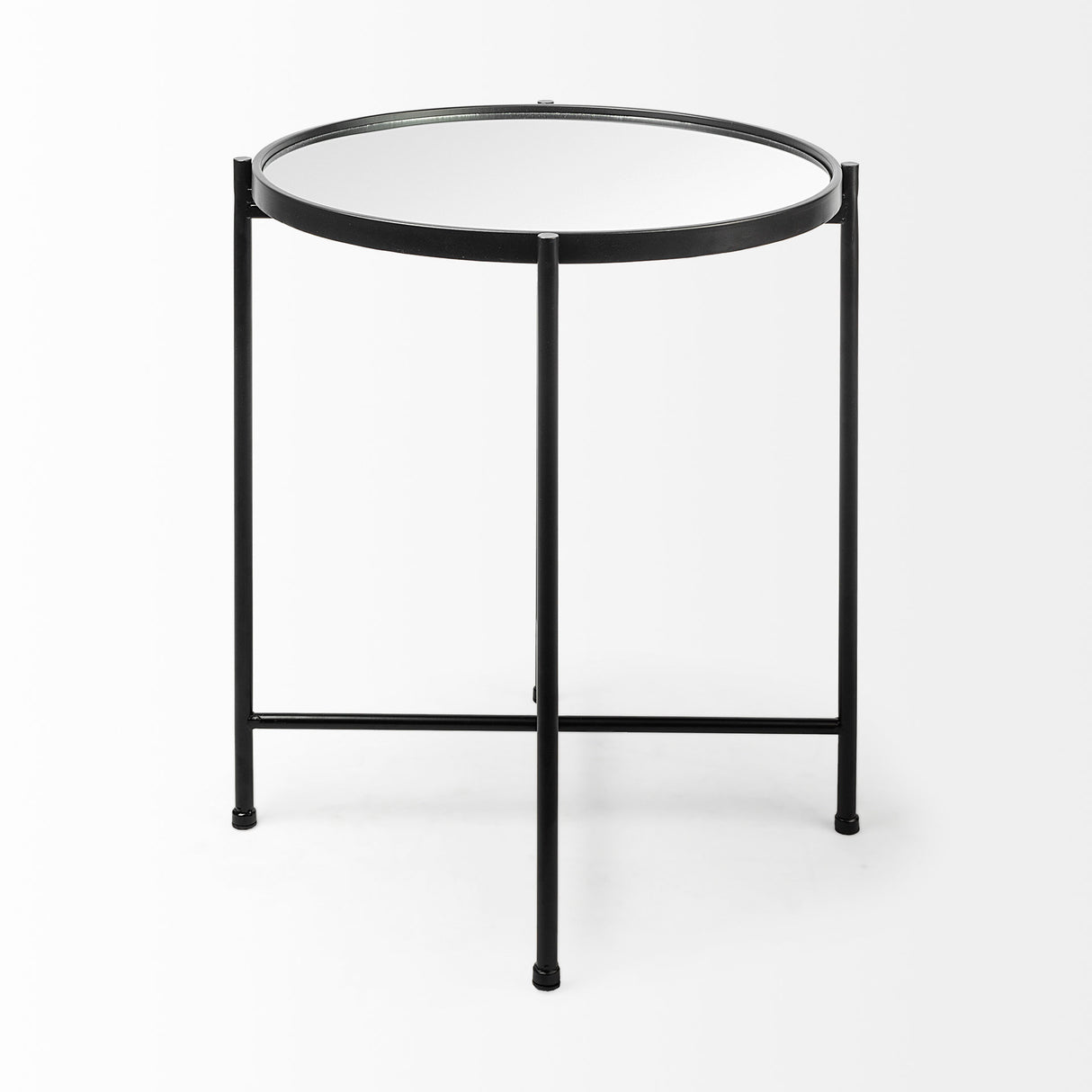 Samantha (Small) Black Mirror Top Accent Table from Mercana - Luna Furniture