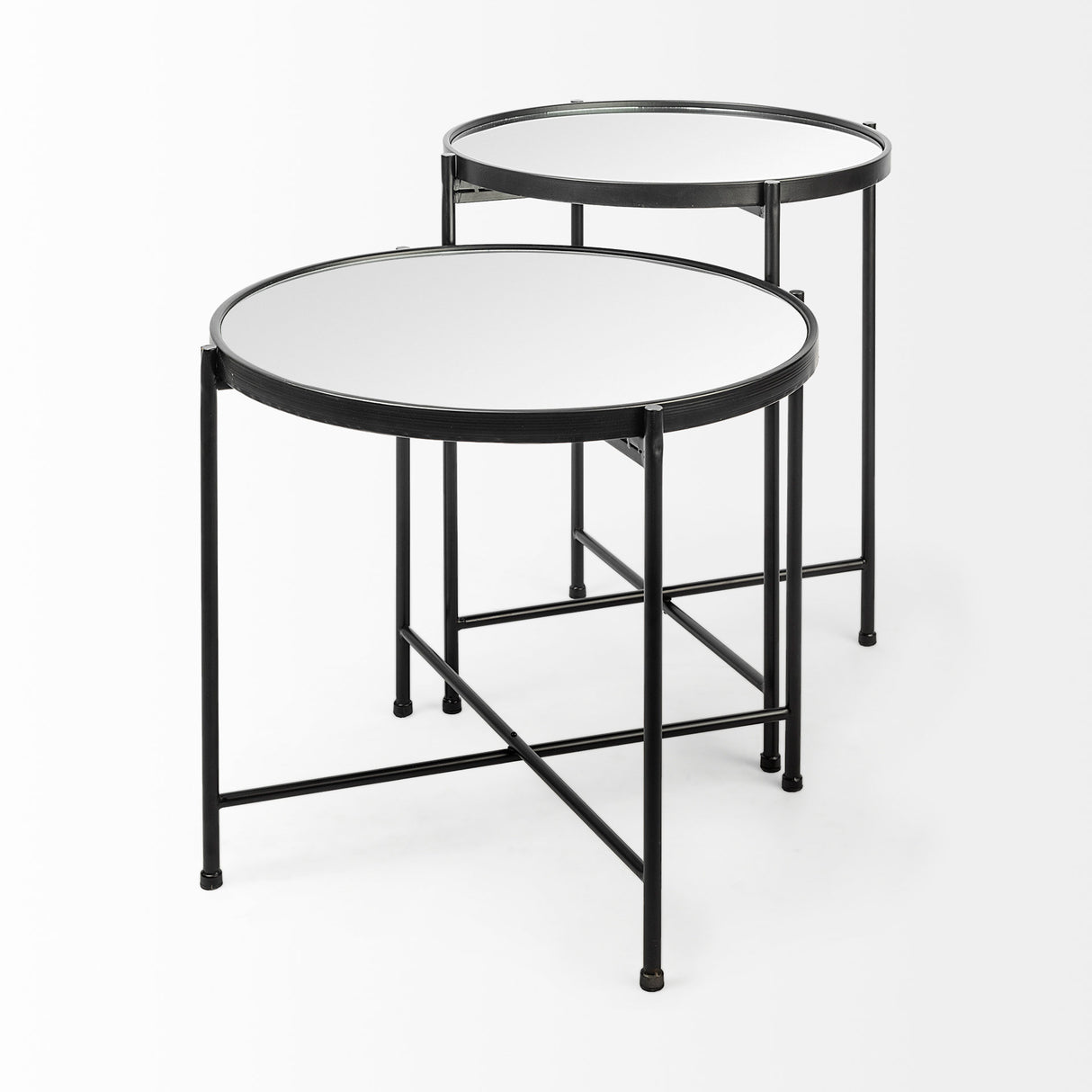 Samantha (Small) Black Mirror Top Accent Table from Mercana - Luna Furniture