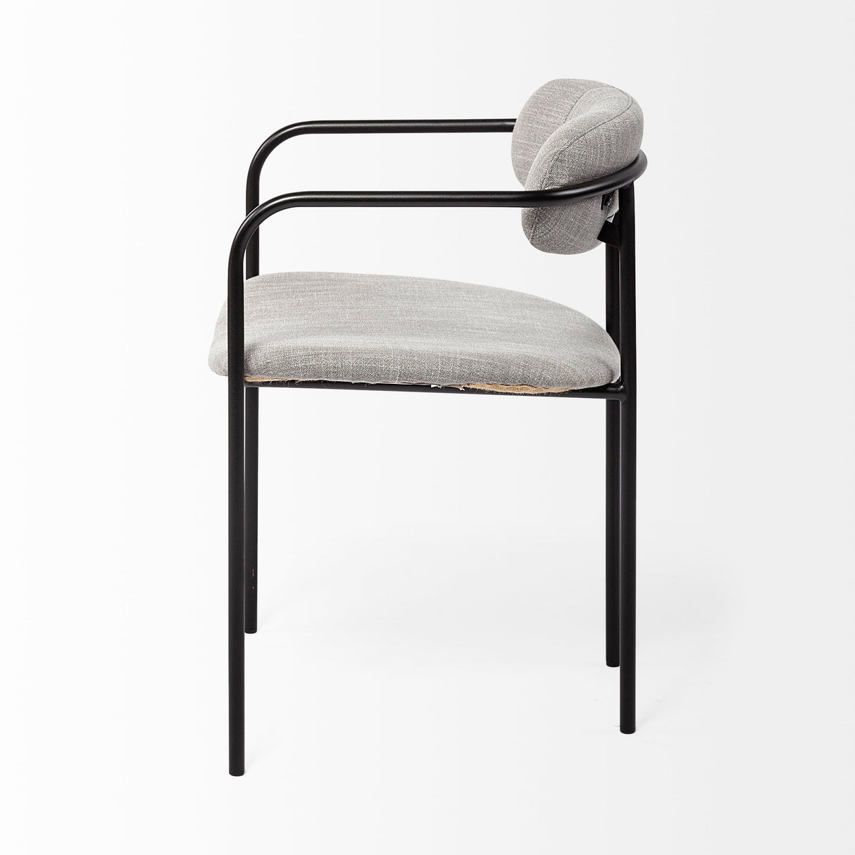 Parker Gray Fabric Seat Black Metal Dining Chair, Set of 2 from Mercana - Luna Furniture