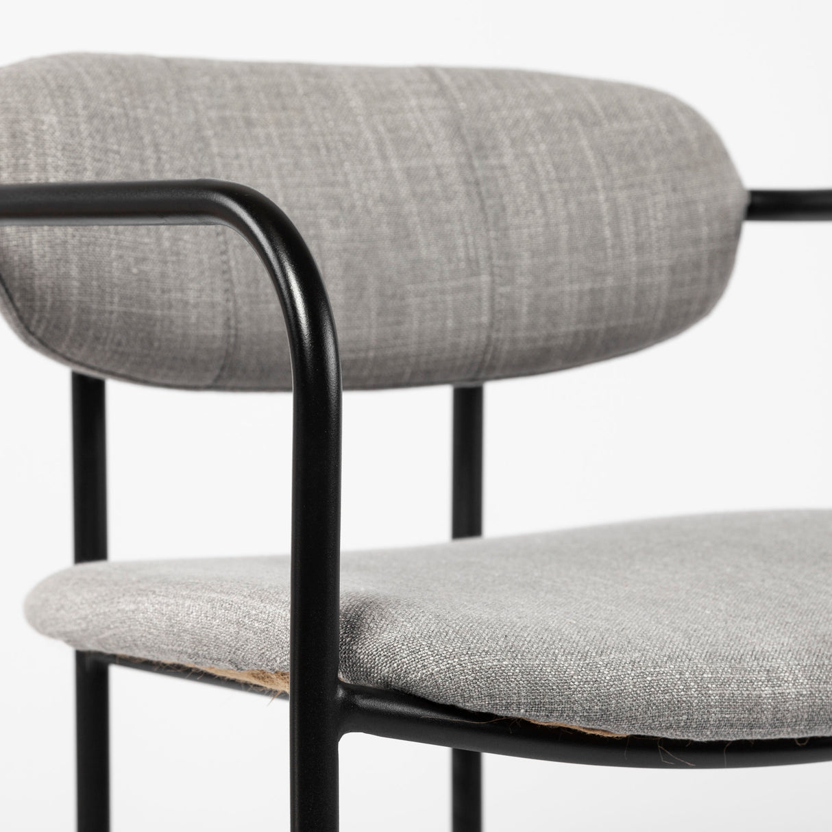 Parker Gray Fabric Seat Black Metal Dining Chair, Set of 2 from Mercana - Luna Furniture