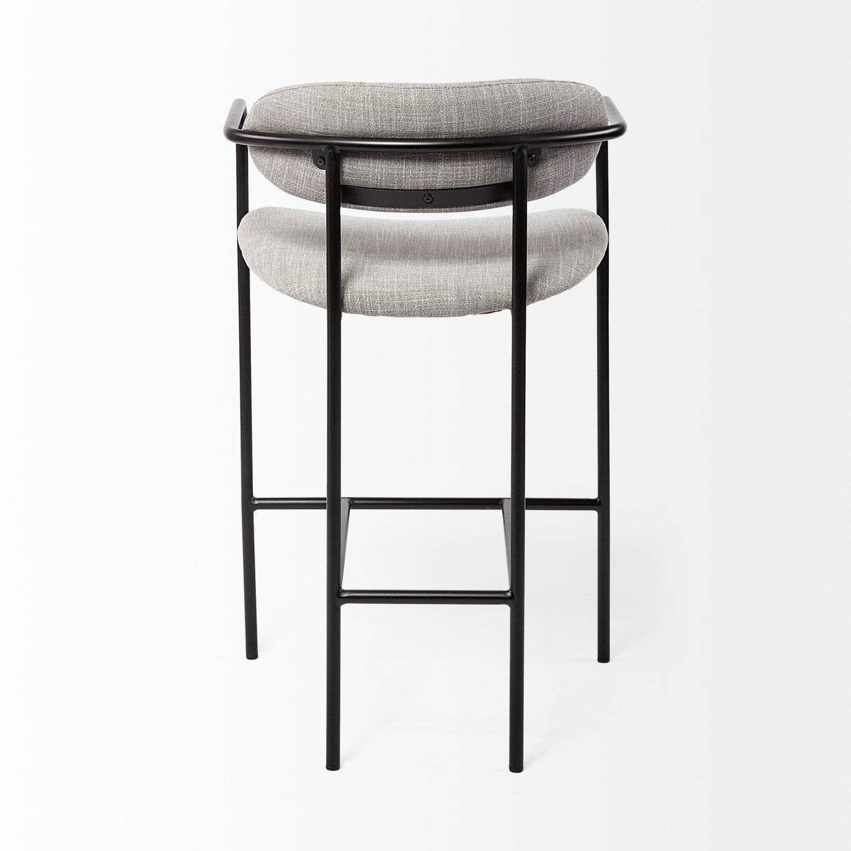 Parker Gray Fabric Seat Black Metal Counter Stool from Mercana - Luna Furniture