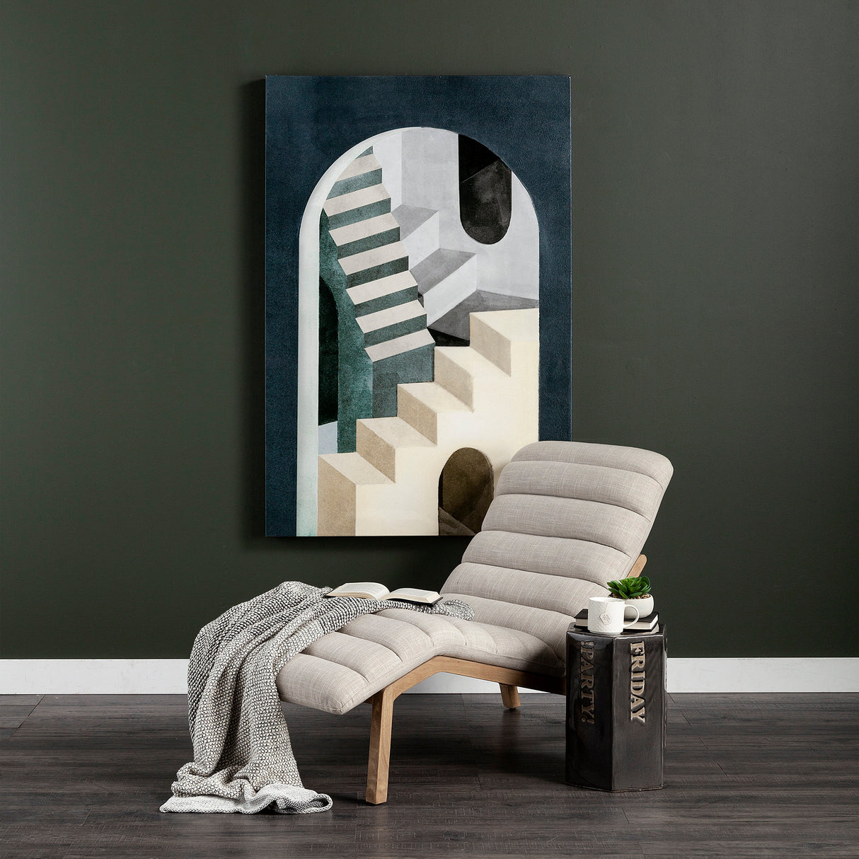 Pierre Beige Fabric Upholstered Armless Chaise Lounge Chair from Mercana - Luna Furniture