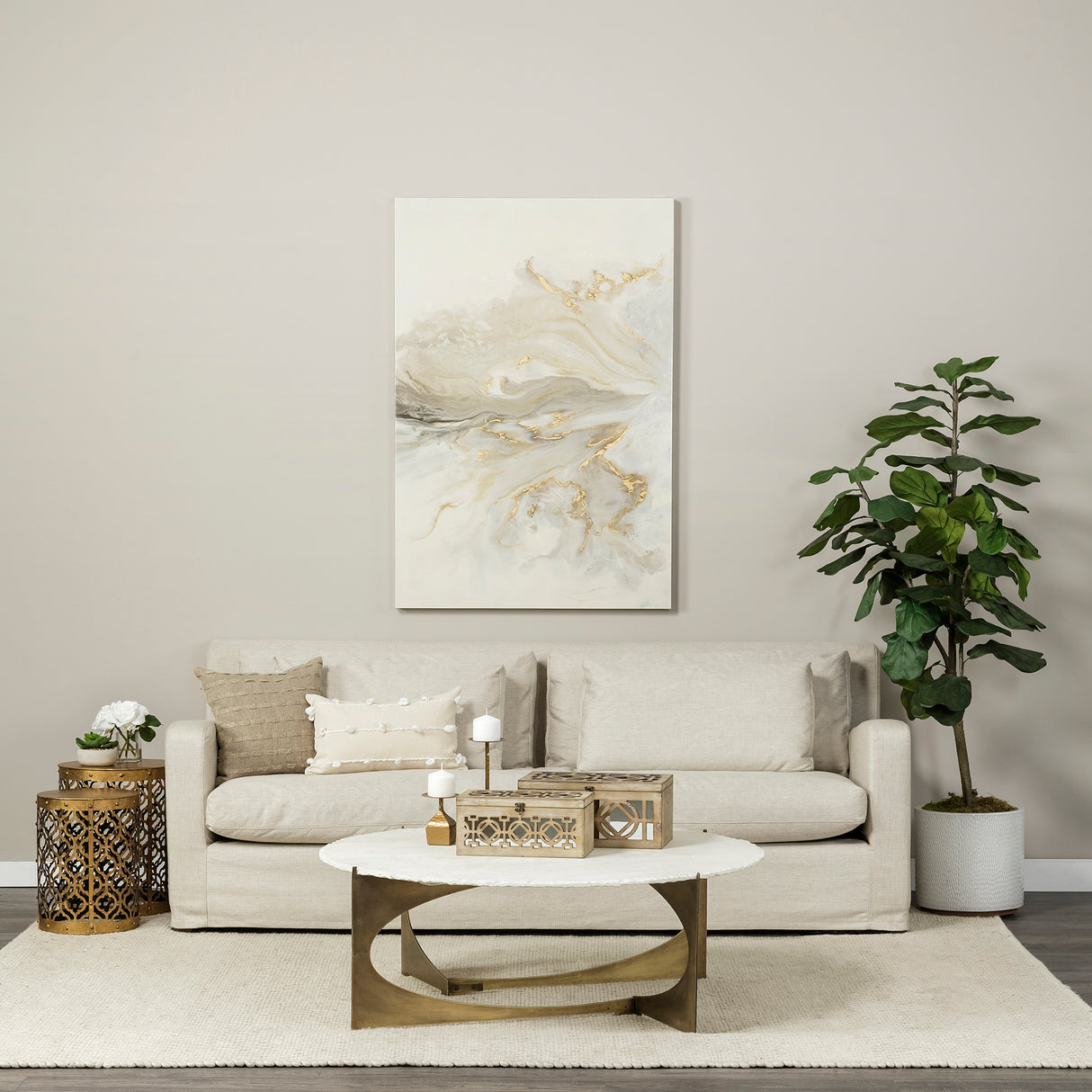 Rudebekia (Set of 2) 16L x 16W Gold Round Metal Accent Tables from Mercana - Luna Furniture