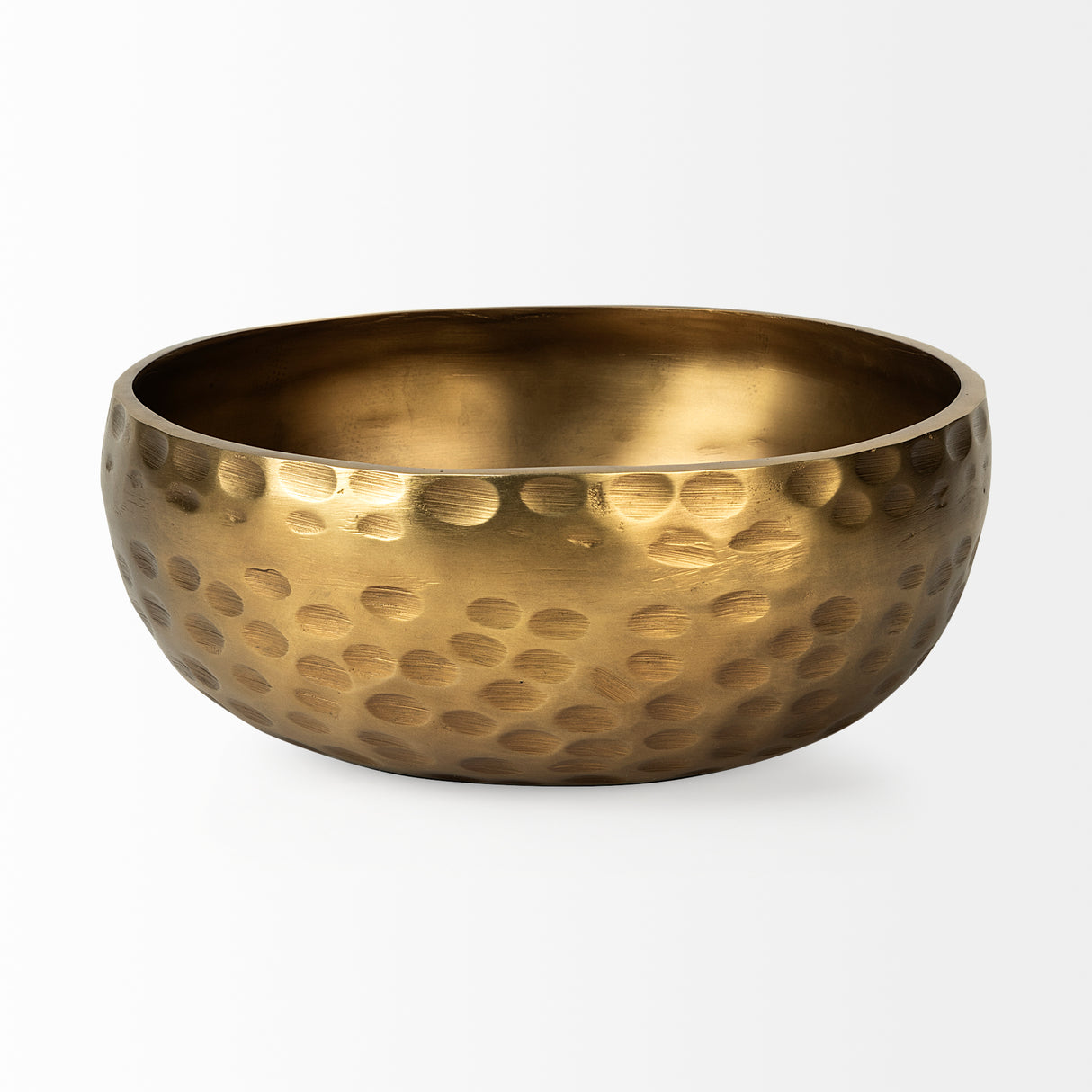 Karmel 12L x 12W Gold Hammered Aluminum Bowl from Mercana - Luna Furniture