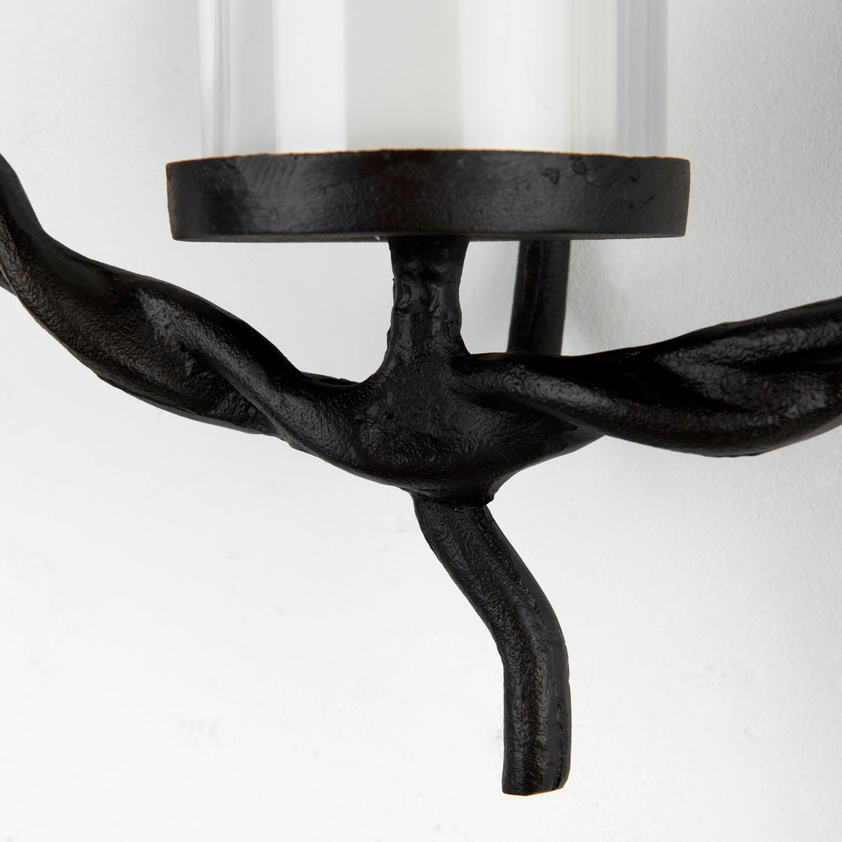 Rizwan 12.0L x 14.0W x 4.5H Black Aluminum Braided Circular Candle Holder from Mercana - Luna Furniture