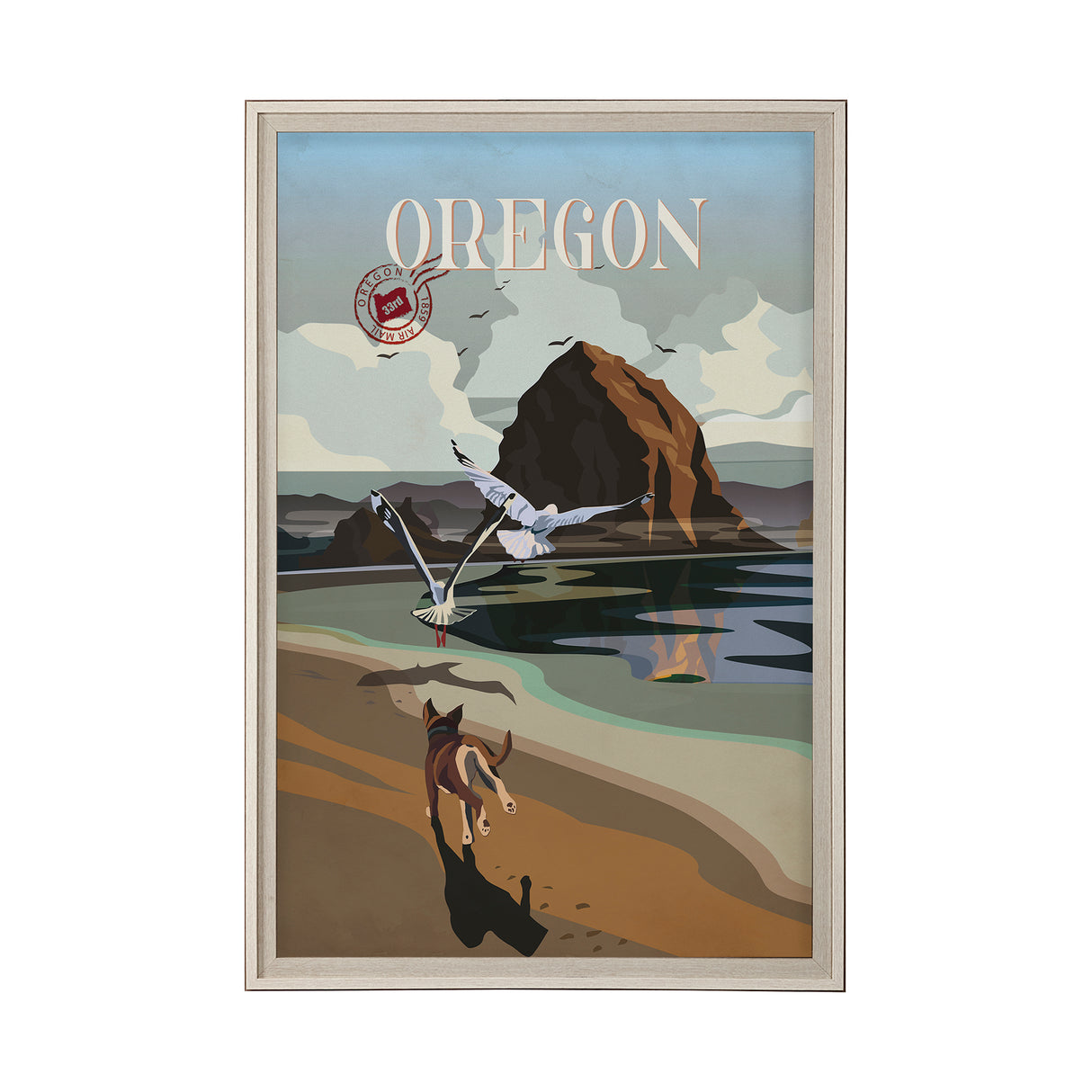 Oregon Go USA (XL) by Mercana Studio a Hand Embellished Decograph Framed Art Print under Glass from Mercana - Luna Furniture
