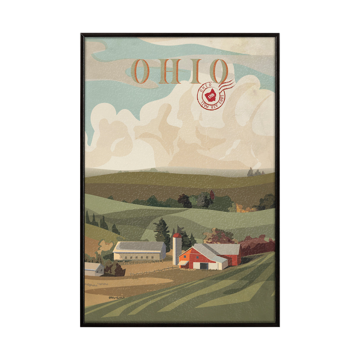 Ohio Go USA (SM) by Mercana Studio a Hand Embellished Decograph Framed Art Print from Mercana - Luna Furniture