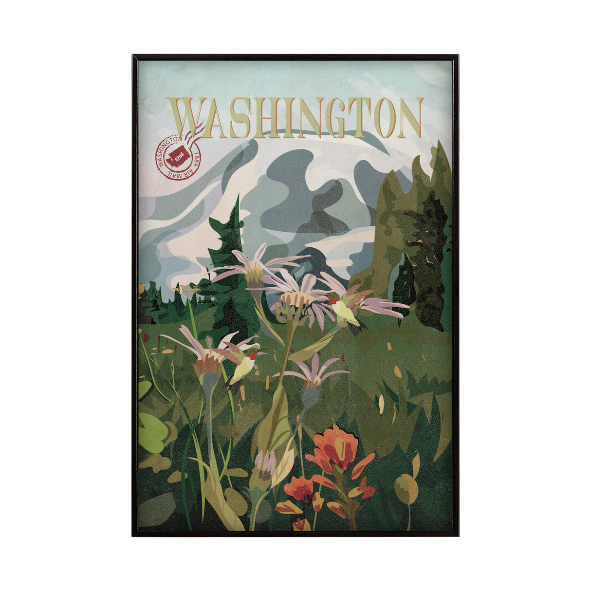 Washington Go USA (SM) by Mercana Studio a Hand Embellished Decograph Framed Art Print from Mercana - Luna Furniture