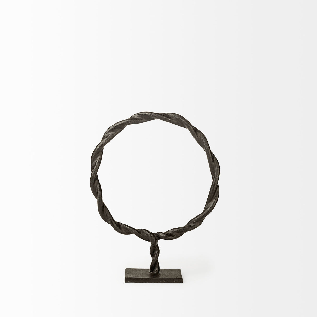Rizwan (Small) Black Aluminum Braided Circular Object from Mercana - Luna Furniture