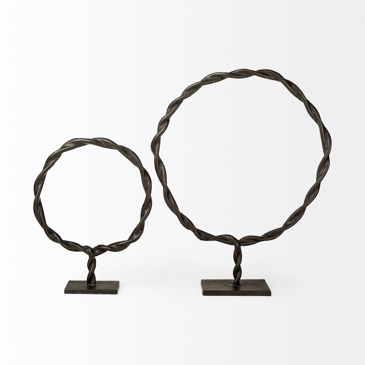 Rizwan (Large) Black Aluminum Braided Circular Object from Mercana - Luna Furniture
